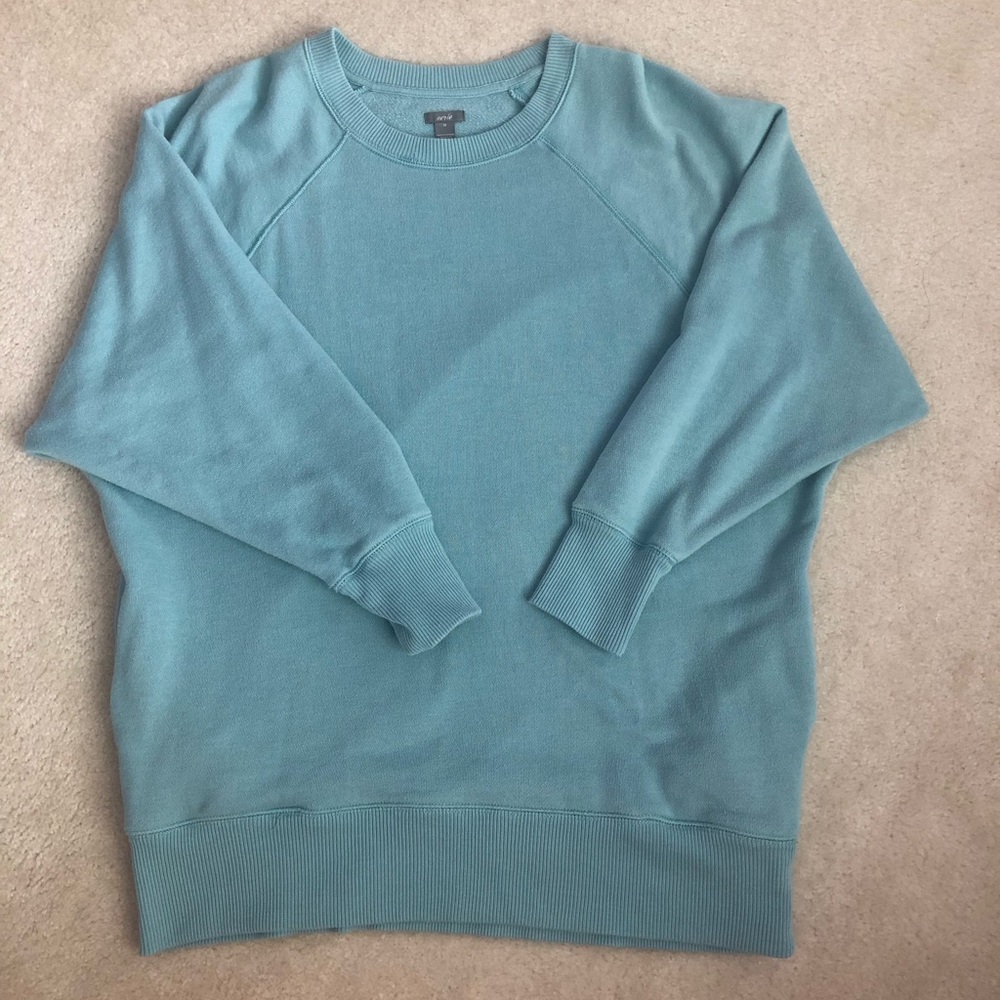 aerie teal oversized crewneck
